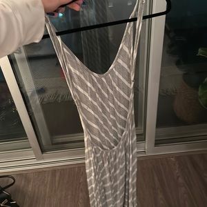 Gray White low back float dress